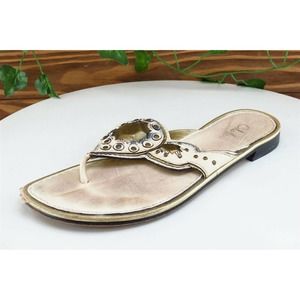 Cole Haan Sz 6 B Brown‎ Flip Flop Leather Women Sandals